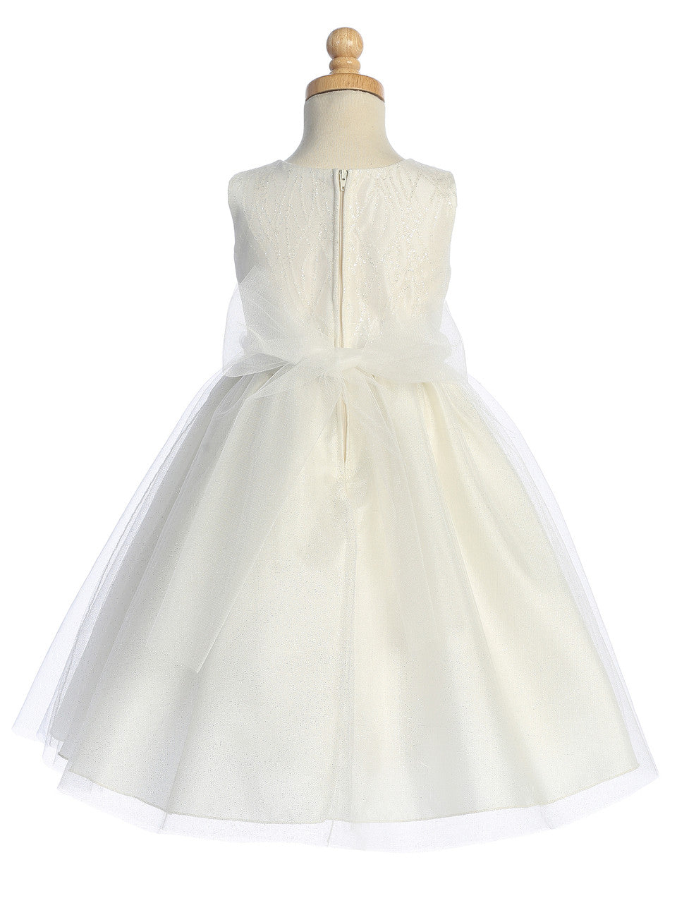 Glitter Tulle Dress - Ivory - BL258-IVO