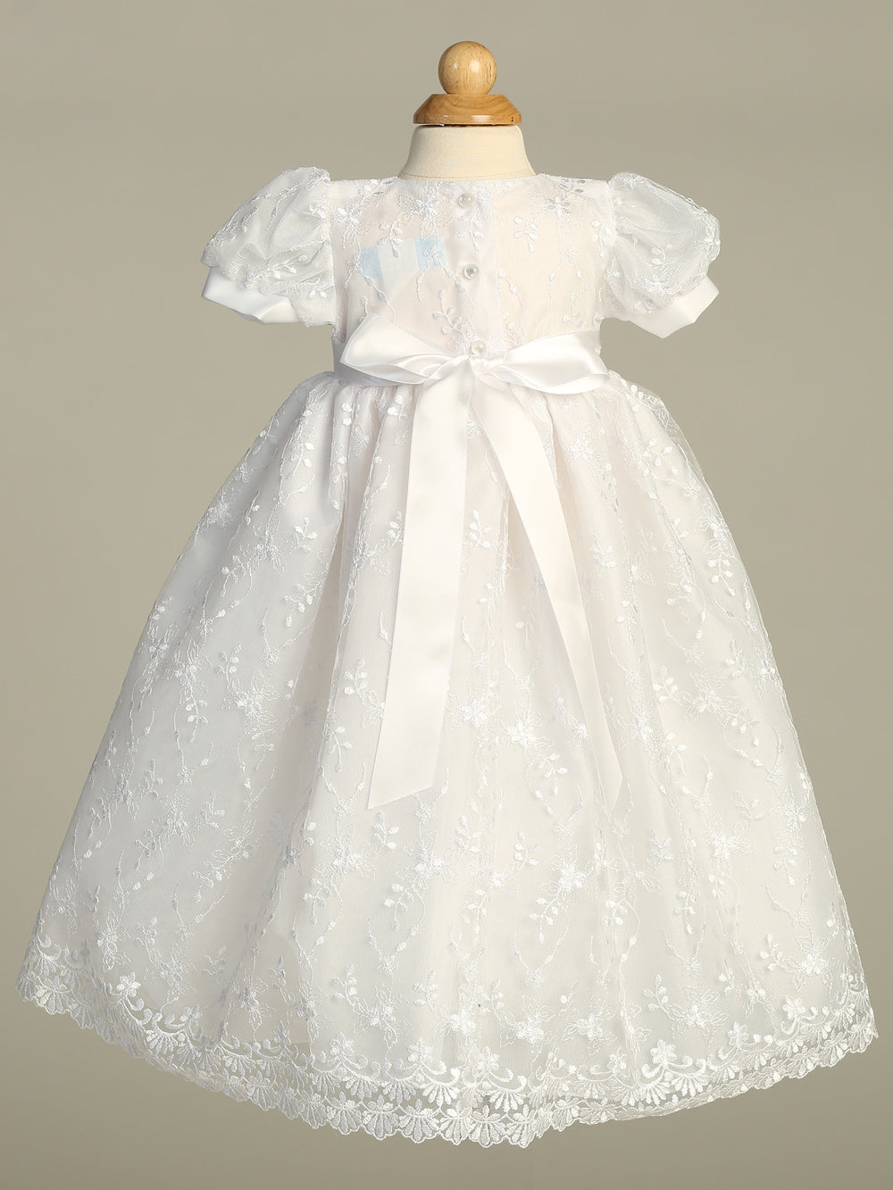 Emma Embroidered Tulle Christening Gown