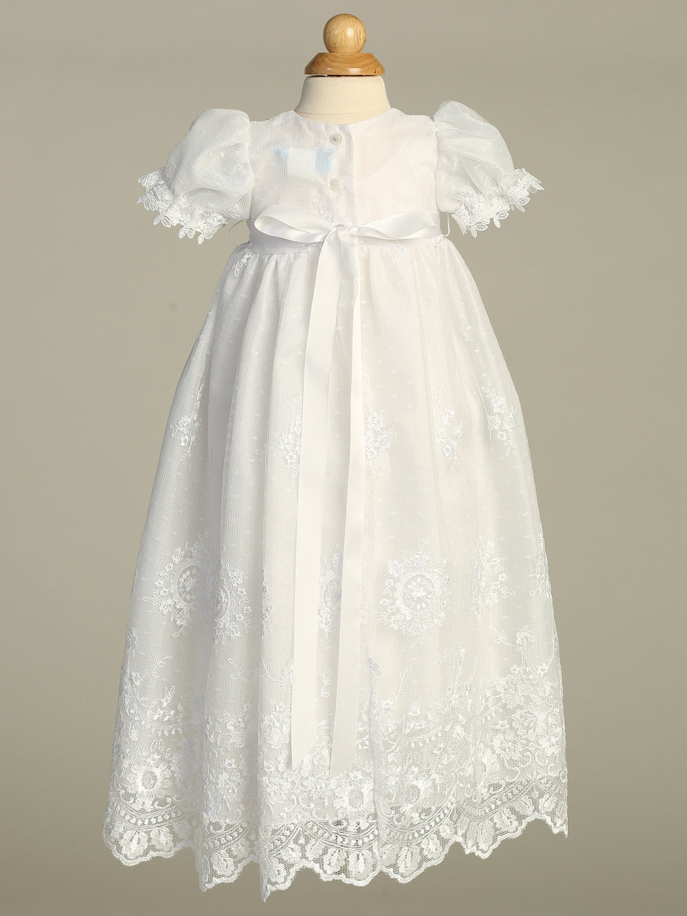 Madison Embroidered Tulle Baptismal Gown