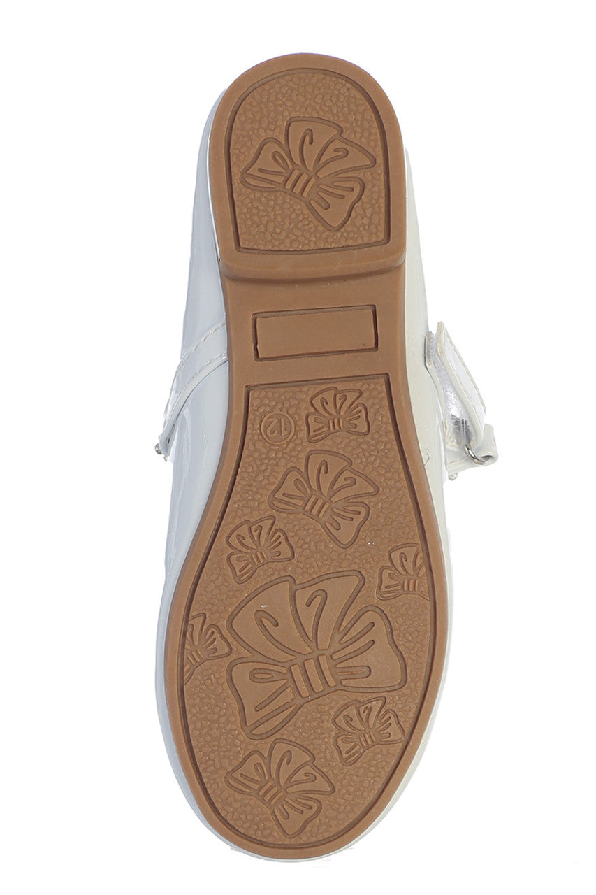 Girls flats with rhinestone strap & bow accent - GZ5501