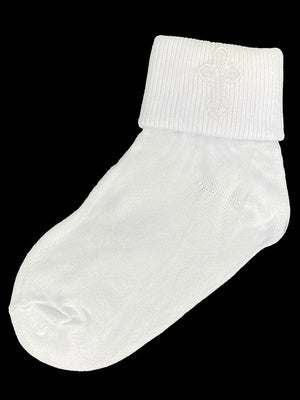 Boys christening socks with cross - 2106