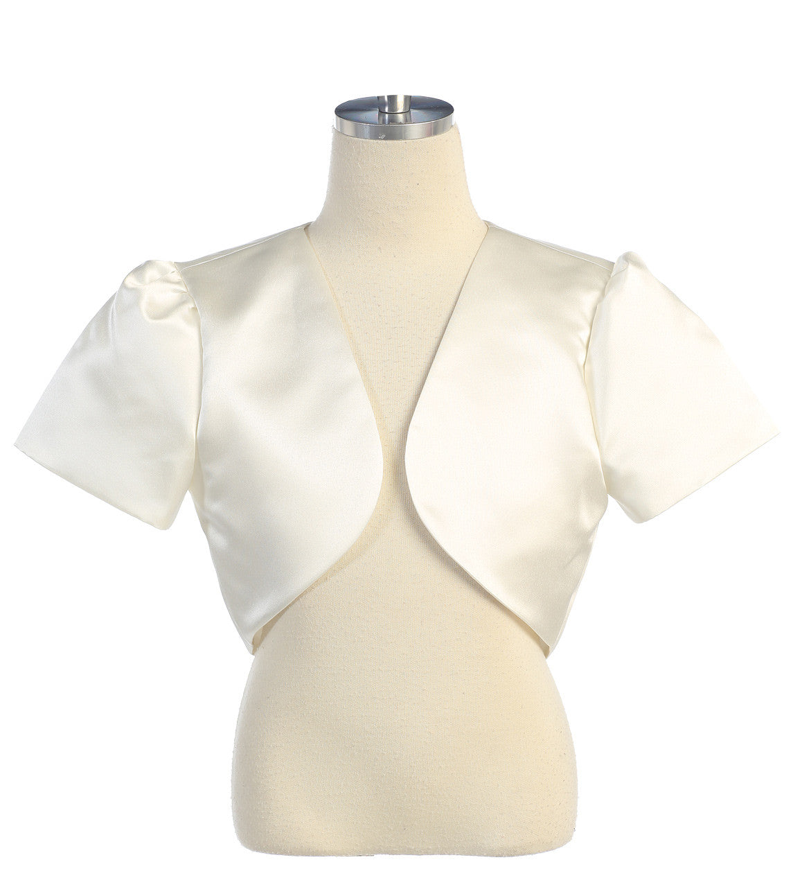 Girl's Satin Bolero Coverup - ivory