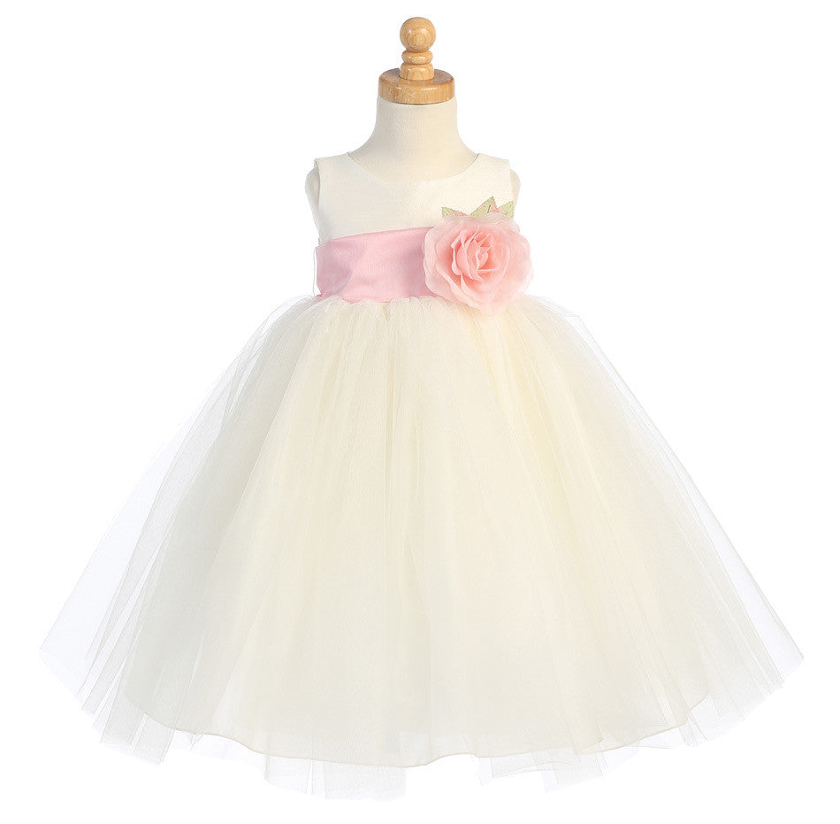 Ballerina Flower Girl Dress - Ivory - Infant/Toddler BL228 2T / Chocolate Ballerina Flower Girl Dress - Ivory - Infant/Toddler BL228 2T / Chocolate