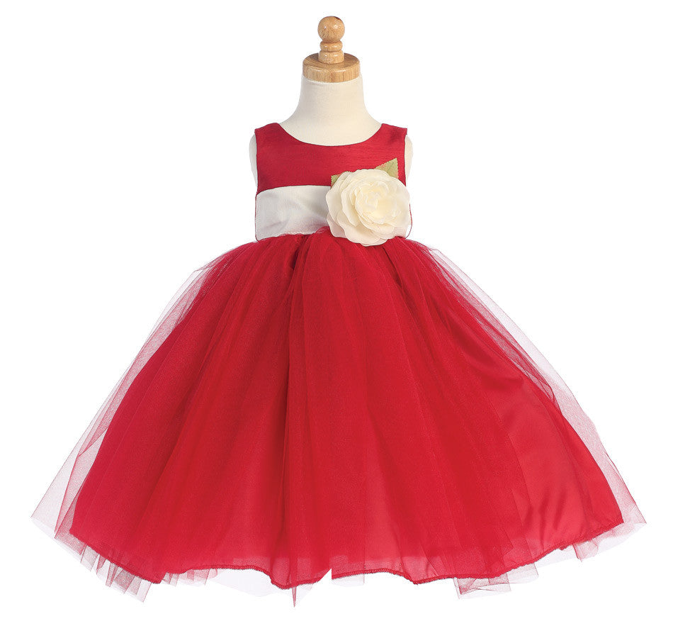 red flower girl dresses