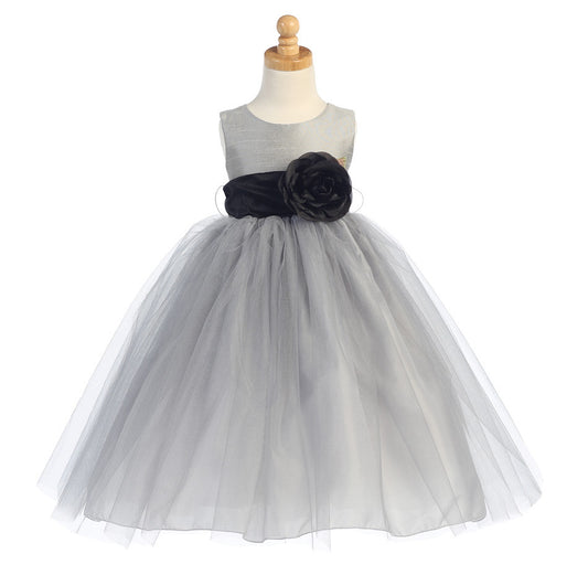 Ballerina Flower Girl Dress - Silver - Girls Sizes  BL228