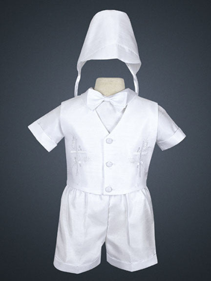 Baby Boy/Toddler's Embroidered Vest Set with Cap