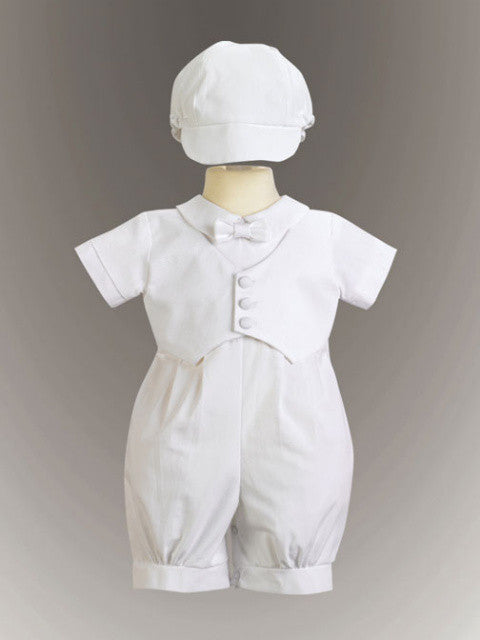 Tyler Boy's Cotton Romper with Pique Vest