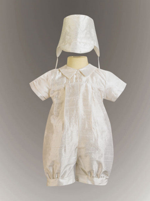 Conner Boy's Silk Christening Romper