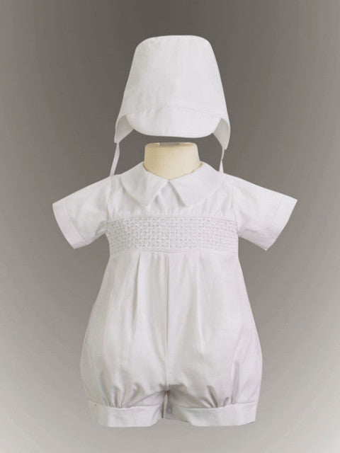 Jeremy Boy's Smocked Cotton Christening Romper