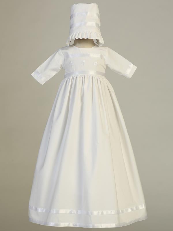 Bridget Embroidered Shamrock Cotton Christening Gown Mollys Hanger Bridget Embroidered Shamrock Cotton Christening Gown Mollys Hanger