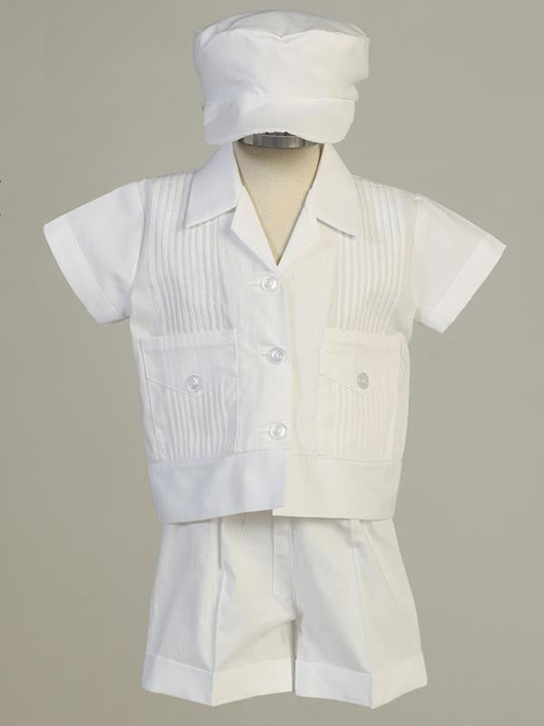 Daniel Boys Pintuck Cotton Christening Shirt & Shorts