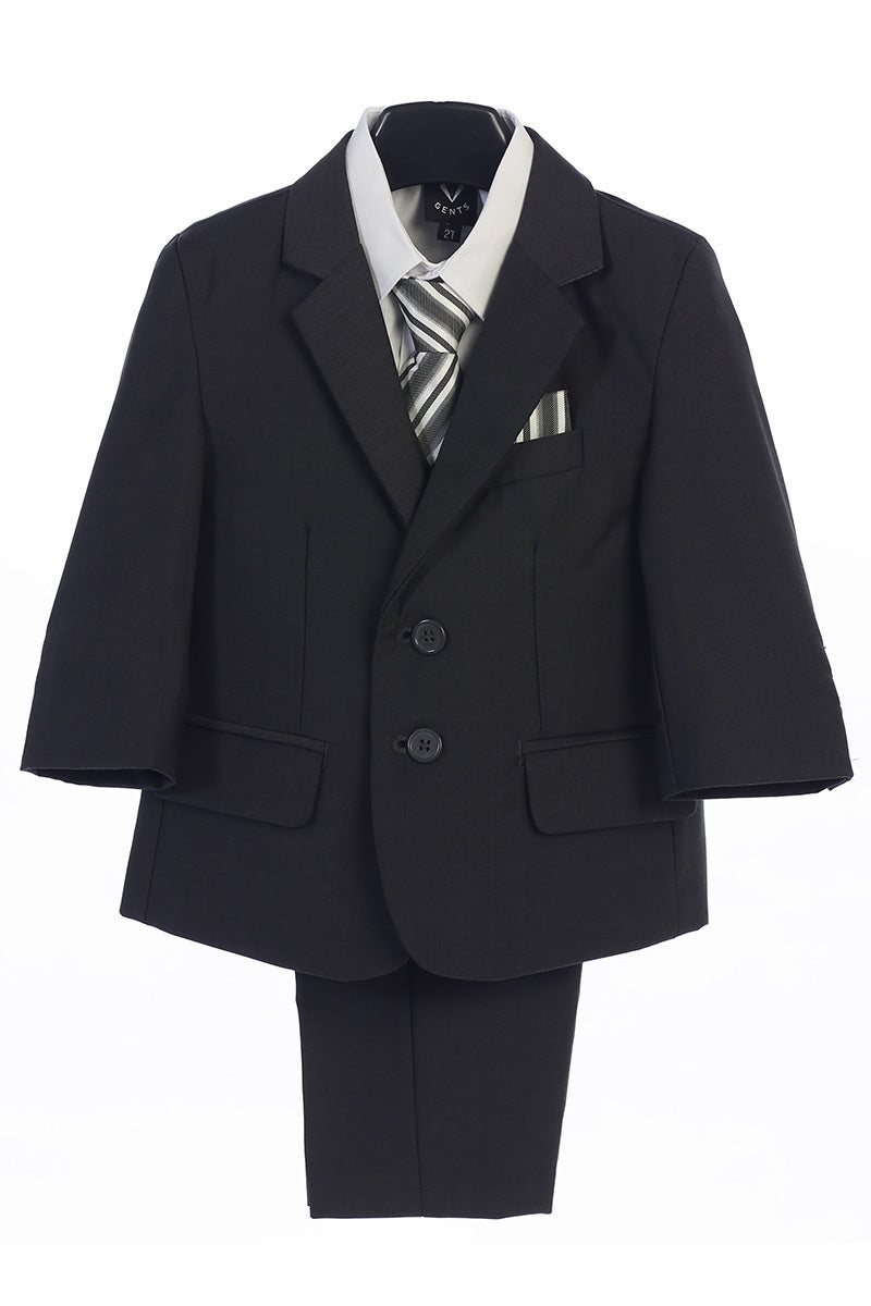 Dark Gray Boys 5-Piece Suit - Little Gents - LT-3582DG
