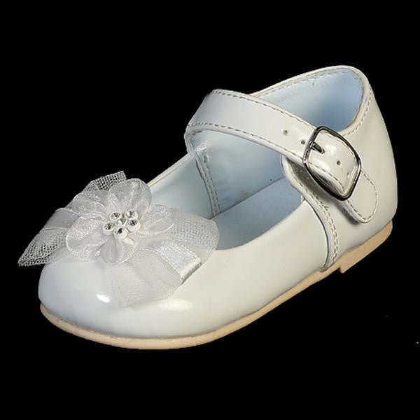 girls white dress shoes Joyce Baby Girl Shoes With Bow Ivory / Size 2 = 4-5 months