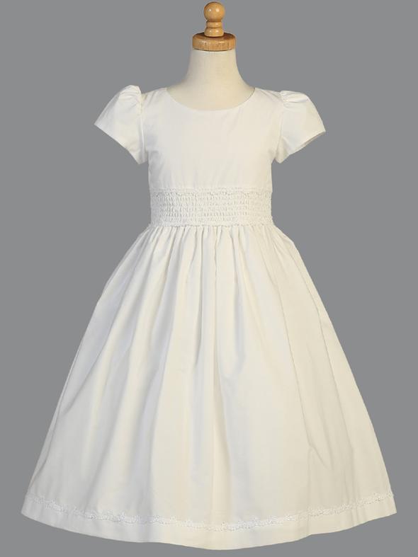 Cotton Communion Dress with Smocked Waist LT-SP108