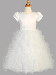White Organza Ruffle Skirt First Communion Dress Lito SP128