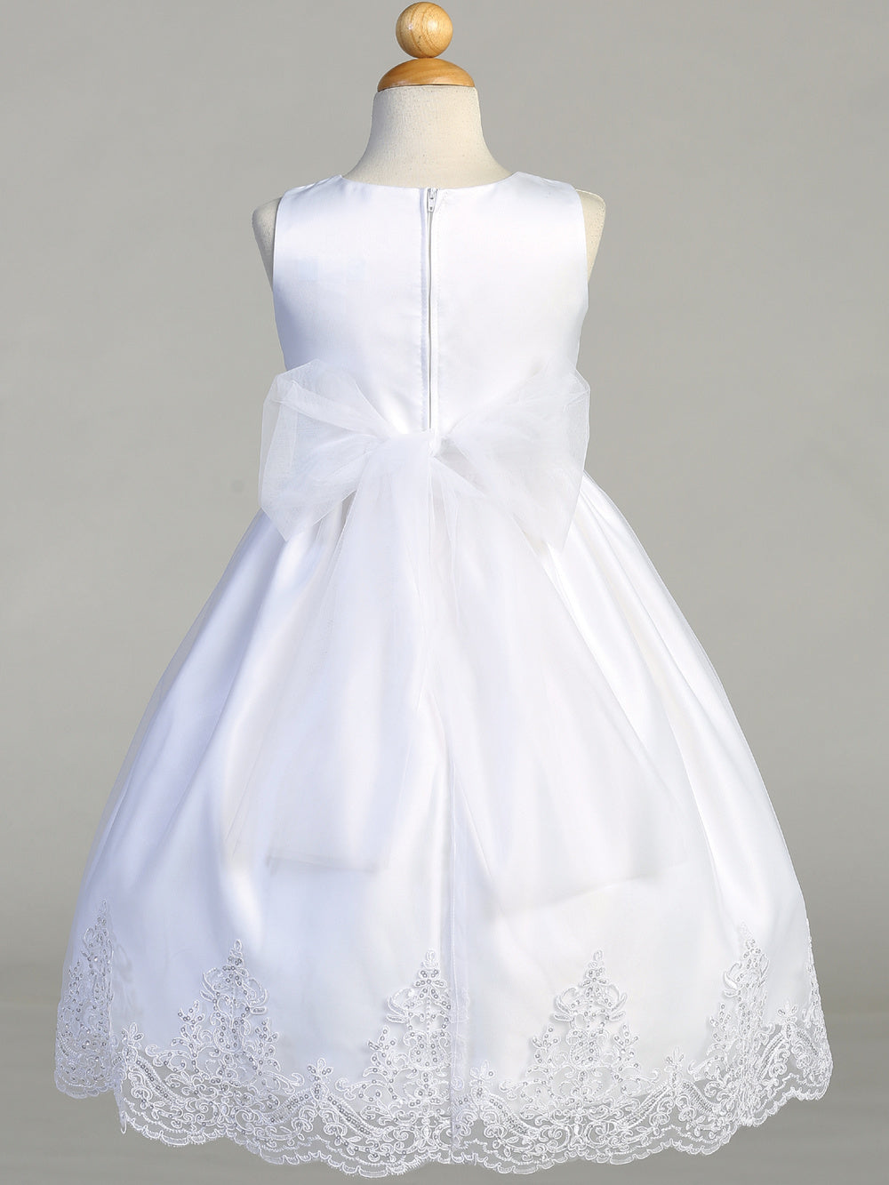 Tulle First Communion Dress with Corded Embroidery and Sequins - SP184