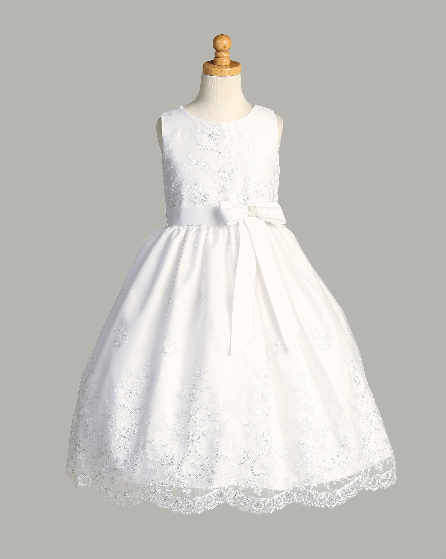 Embroidered Tulle First Communion Dress with Sequins - SP188