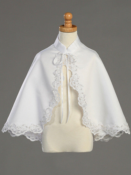 Satin Cape with Lace Trim