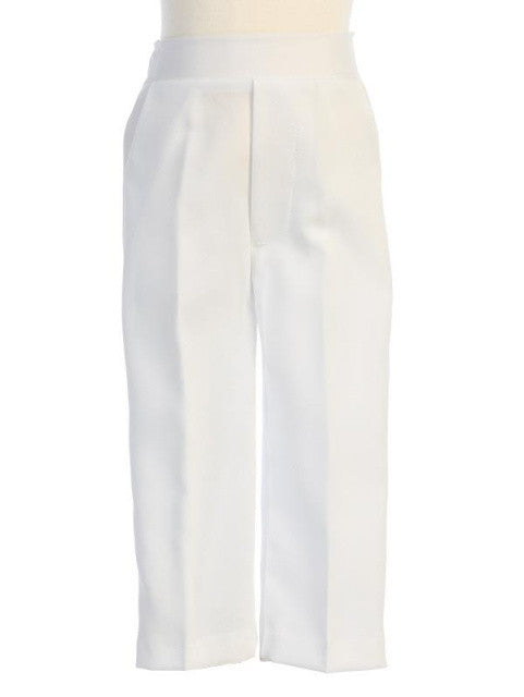 Lito Little Boys White Elastic Special Occasion Long Dress Pants 2T-7, 5 Lito Little Boys White Elastic Special Occasion Long Dress Pants 2T-7, 5