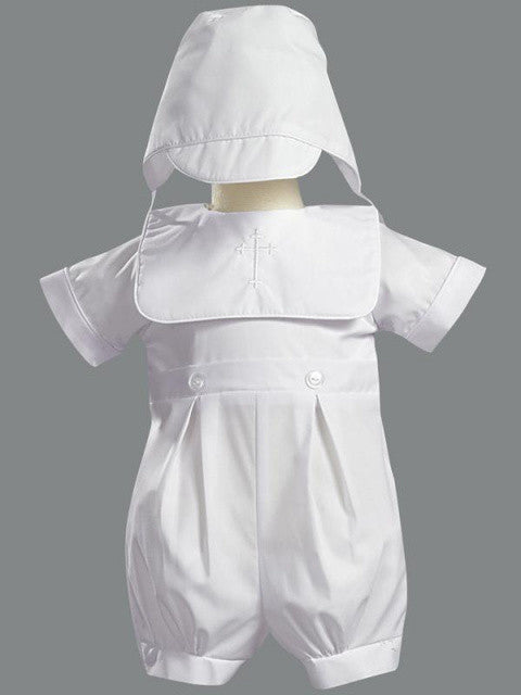 Zachary Baby Boys White Christening or Baptism Romper