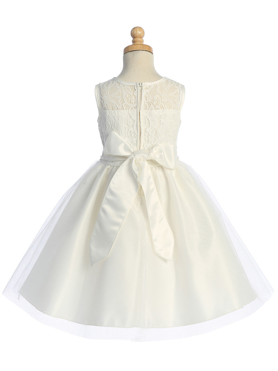 Ivory Lace Bodice and Tulle Skirt Dress - BL259-IVO