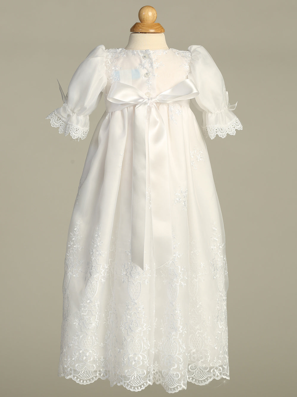 Emily Embroidered Organza Christening Gown