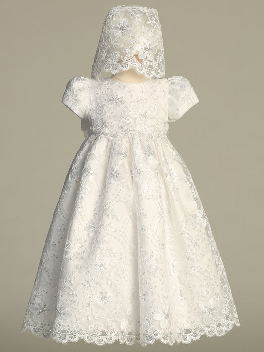 Fiona Corded Embroidered Tulle Gown with Sequins