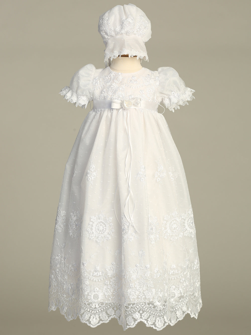 Madison Embroidered Tulle Baptismal Gown