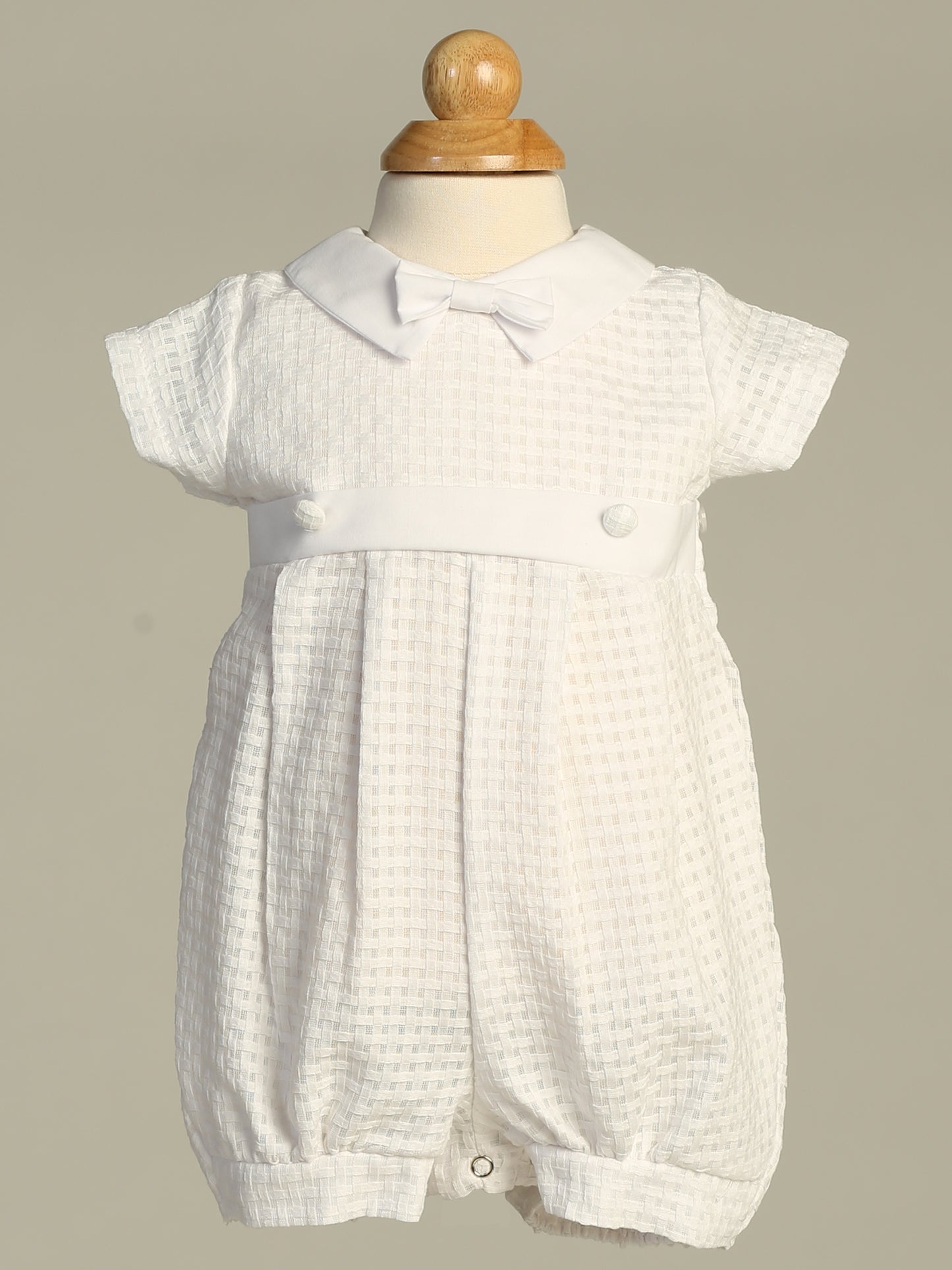 Mason Boys Cotton Christening Romper with Detachable Gown