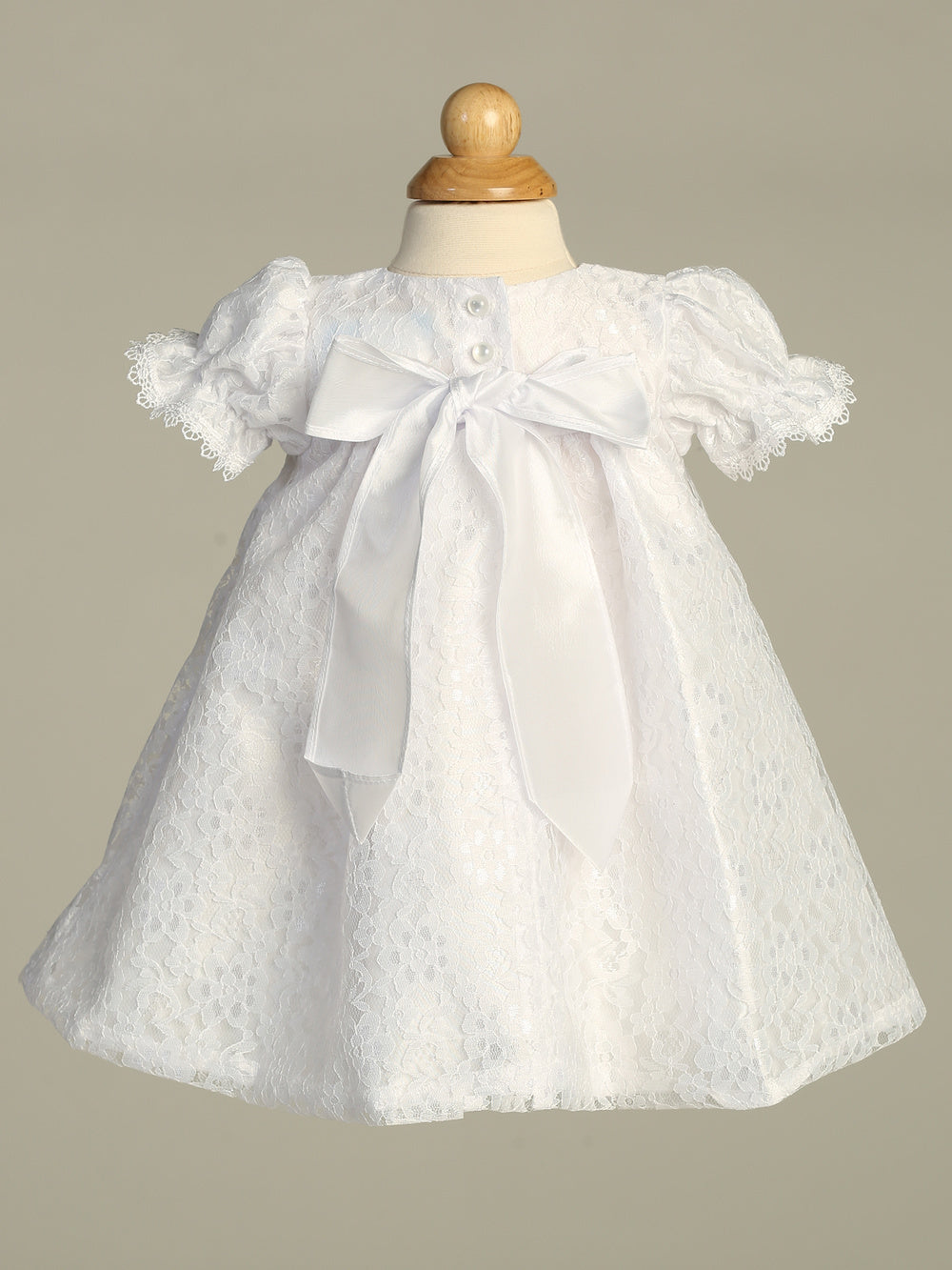 Melissa All-Over Lace Tulle Baptismal Gown