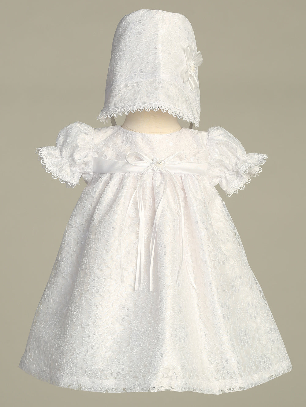 Melissa All-Over Lace Tulle Baptismal Gown