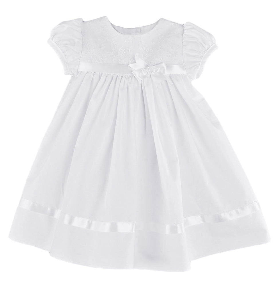cotton christening dress Girls 34" Gown Baptism Gown with Hand Embroidery cotton slip Summer Baptism Dress for Baby