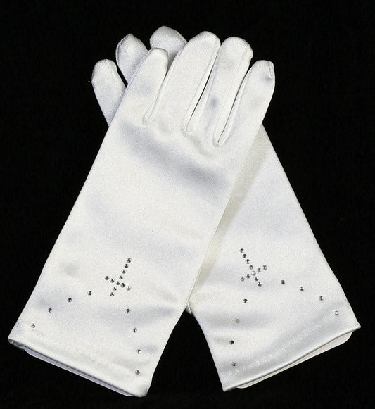 Gloves with Rhinestone Cross - LT-GL15