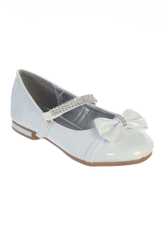 Girls flats with rhinestone strap & bow accent - GZ5501