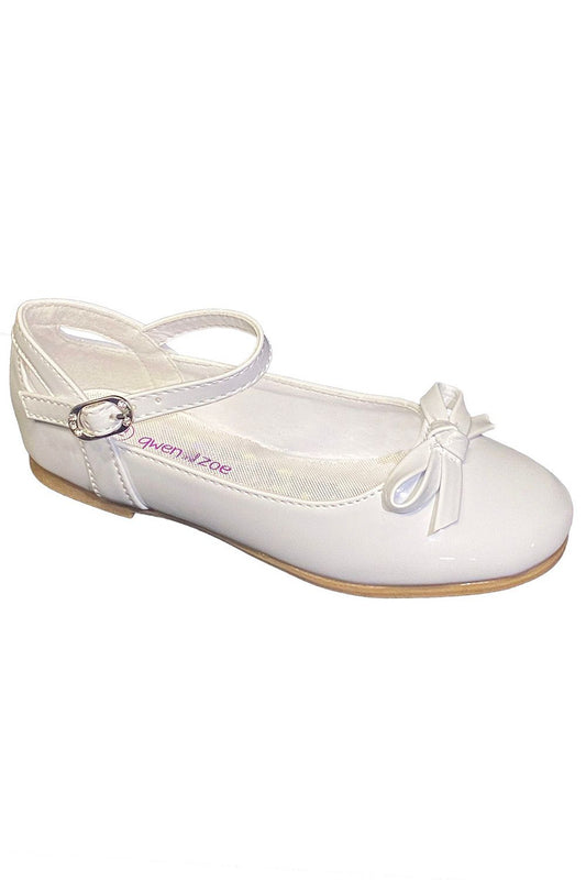 Girls flats with bow and ankle strap - GZ5503