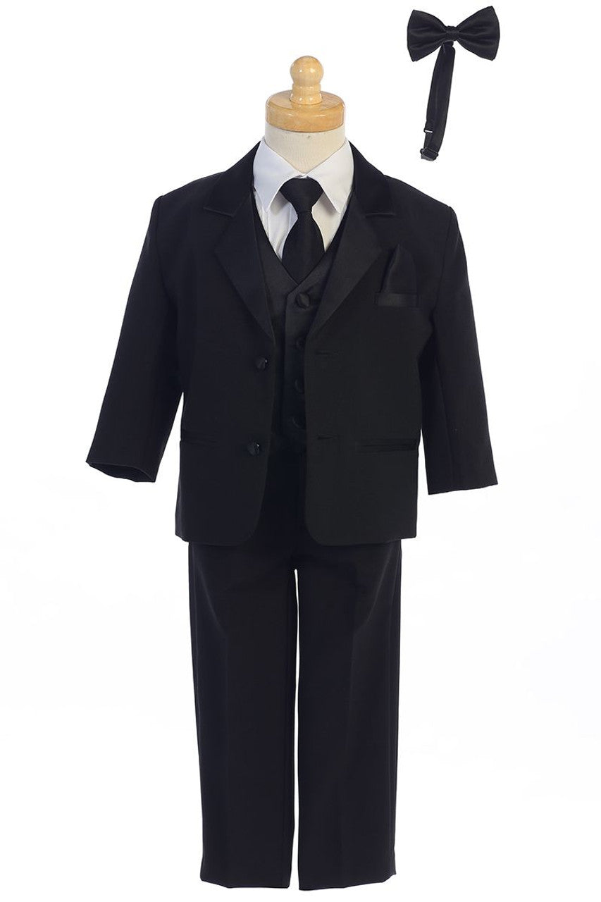 Black Tuxedo with Two-button Dinner Jacket, Vest, Necktie and Bow-Tie - LT-7928