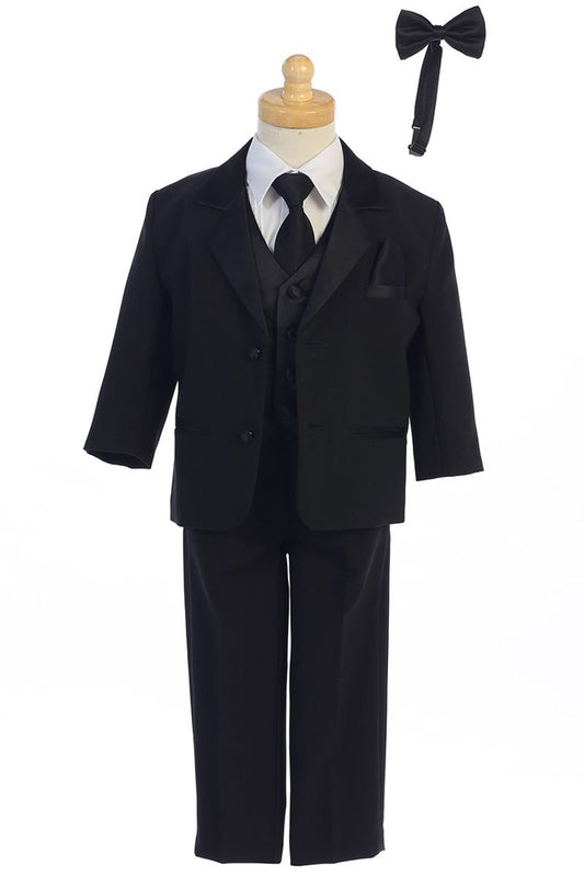 Black Tuxedo with Two-button Dinner Jacket, Vest, Necktie and Bow-Tie - LT-7928