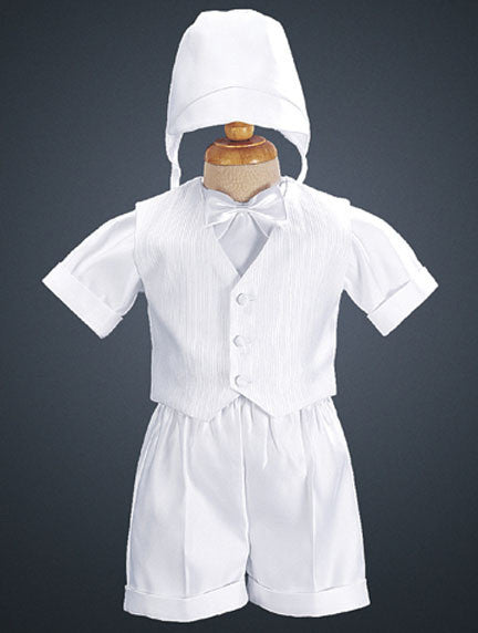 4 Piece Boy's Dressy Vest and Satin Short Set