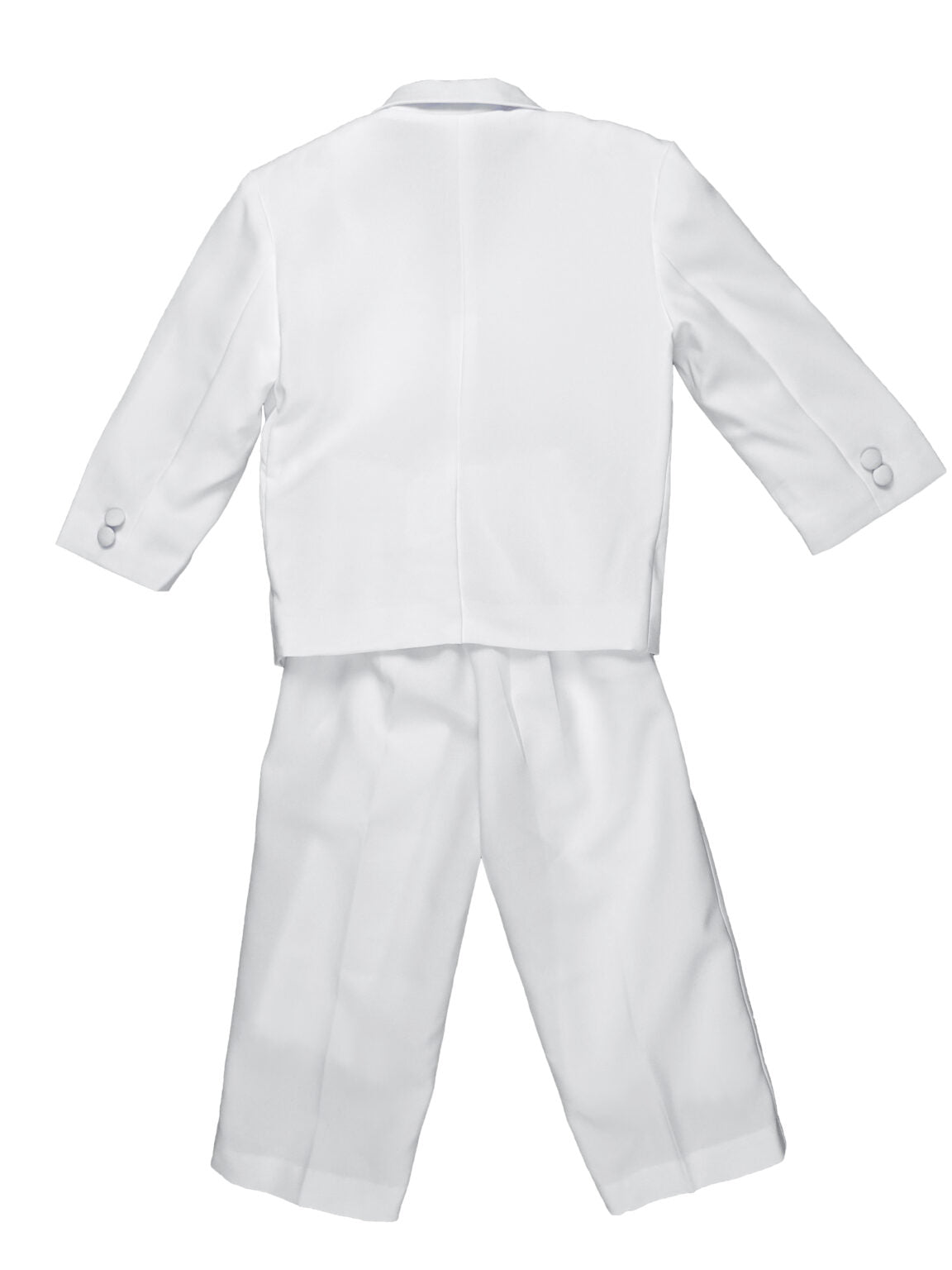 Boys Formal 5 Piece Suit with Shirt and Vest – White - AH-BY013