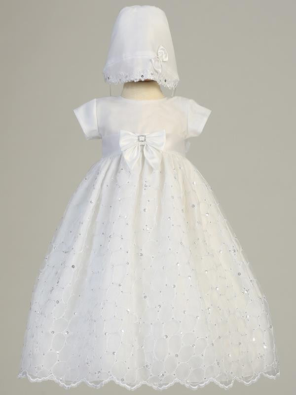 Alexis Embroidered Organza Baptism Gown