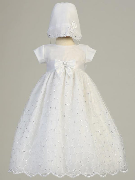 Alexis Embroidered Organza Baptism Gown