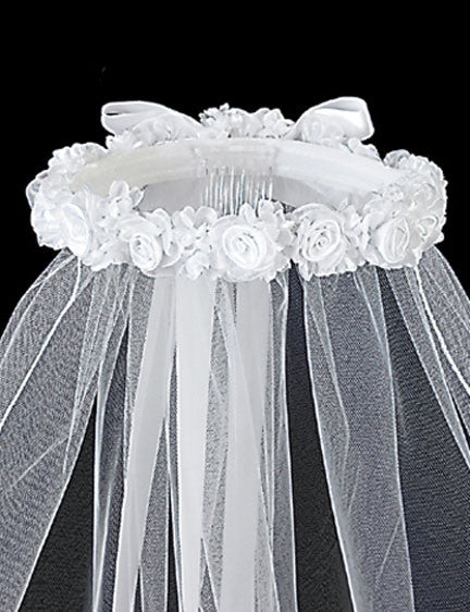 Beautiful Rose Headpiece with Veil - Lito T-12
