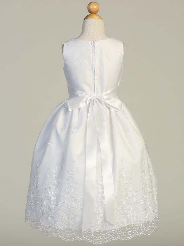Embroidered Organza First Communion Dress with Ribbon - SP110