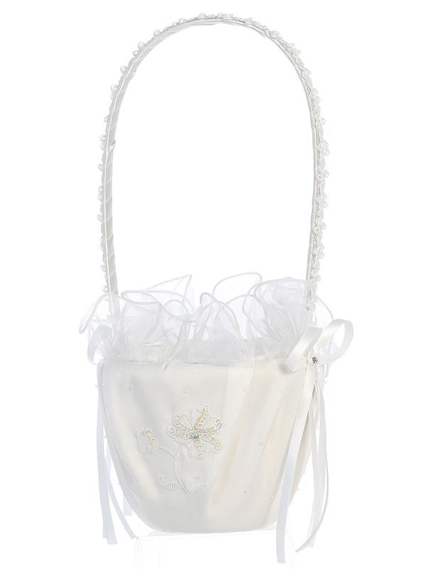 Embroidered and Sequined Flower Girl Basket  LT-FB6