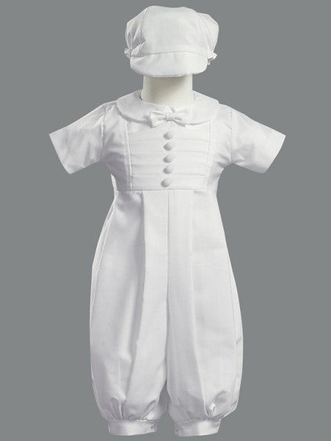 Gabriel Poly Cotton Long Romper Christening Set with Hat