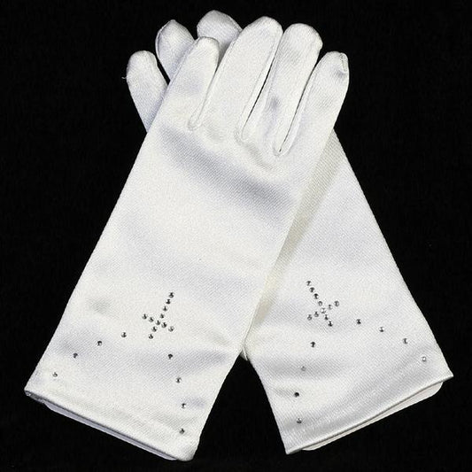 Gloves with Rhinestone Cross - LT-GL15