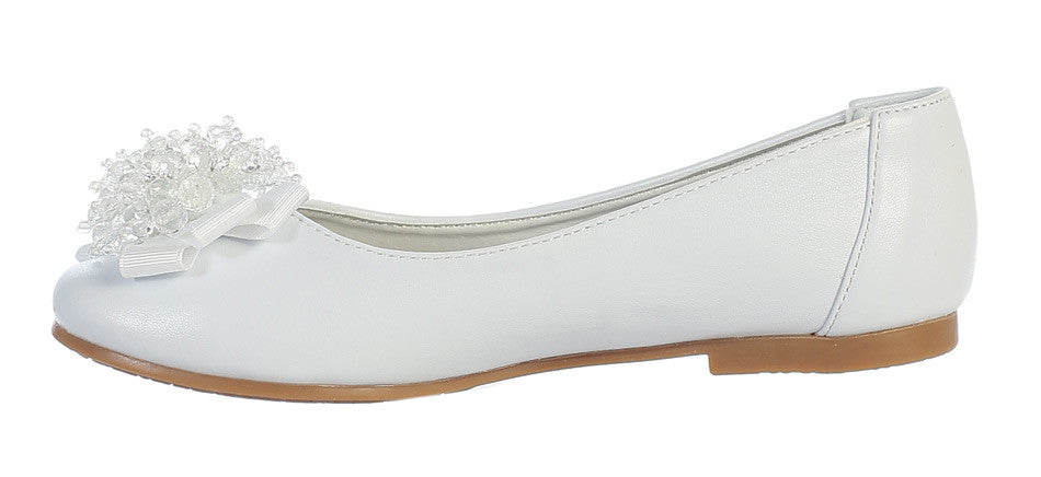 Anna Girls Flats-white left side view