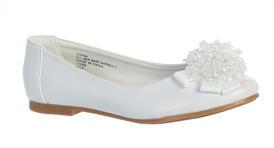 Anna Girls Flats-white right side view