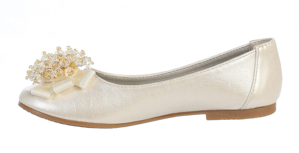 Anna Girls Flats-ivory left side view
