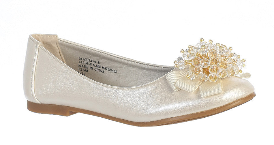 Anna Girls Flats-ivory right side view